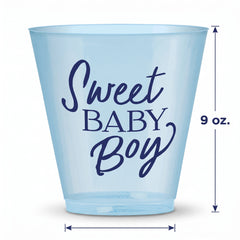 "Sweet Baby Boy" 9oz Plastic Baby Shower Tumbler