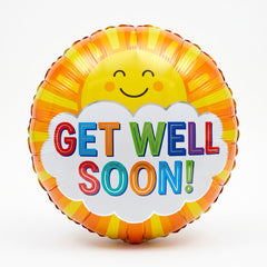 Get Well Soon Sunburst Foil Balloon - 17 Inch