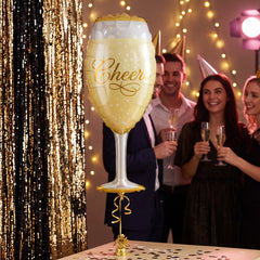"Cheers" Champagne Glass Foil Balloon
