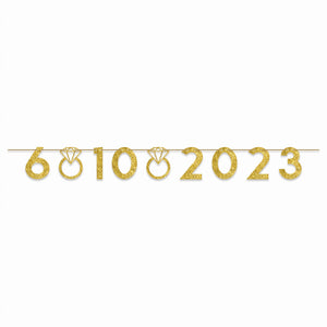 Customizable Glitter Gold Wedding Banner Kit