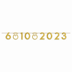 Customizable Glitter Gold Wedding Banner Kit