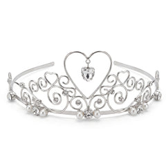 Elegant Bridal Heart Tiara with Gemstone Accents