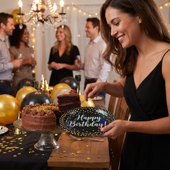 Sparkling Celebration Prismatic Birthday Dessert Plates, 7-Inch, 8-Pack