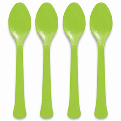 Kiwi Green Plastic Spoons - Solid Color Collection - 7.5 in.