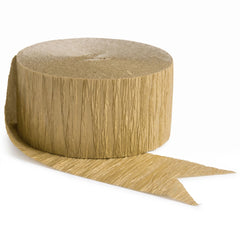 Gold Crepe Paper Streamer - 81 Feet