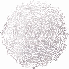 Elegant Silver Blossom Vinyl Placemat - 15.5 In.