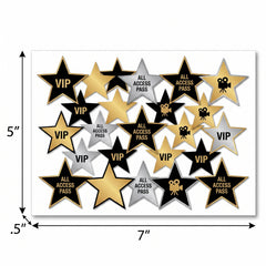 Hollywood Awards Night Star Cutouts - Black & Gold, 30-Pack