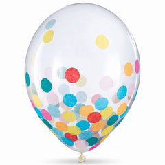 Multicolour Confetti Latex Balloons, 12-inch, 6-Pack