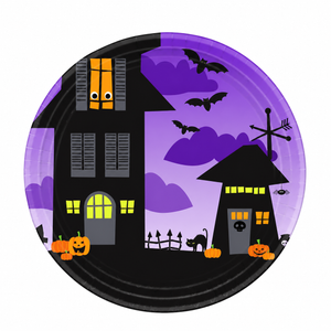 Spooksville Halloween 6.75" Round Paper Plates