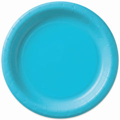 Caribbean Blue 6.75" Round Paper Plates - 16ct