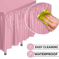 Pink Plastic Table Skirt - 168 in. x 29 in. | Case of 48