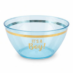 "It's a Boy" Blue and Gold Plastic Serving Bowl - 10-Inch