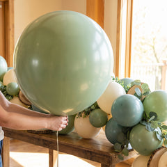 Premium 24" Sage Green Latex Balloons - Pack of 4