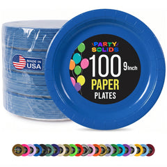 9 in. Dark Blue Paper Plates | 100 Count