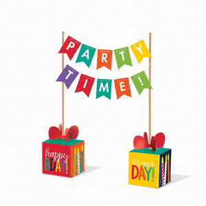 Rainbow "Party Time" Centerpiece Banner
