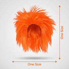 Orange Crazy Team Spirit Wig - One Size