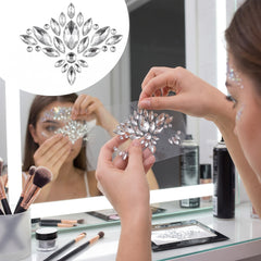Silver Self-Adhesive Face Jewels - 1.5" x 4.5"
