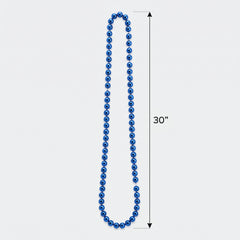 Royal Blue Metallic Bead Necklace - 30 In.