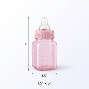 Pink Fillable Mini Baby Bottle Favors - 6 Pack