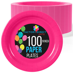 Little Gym - 9 In. Cerise Paper Plates - 100 Ct.
