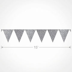Sparkling Silver DIY Pennant Banner Kit - 20 ft