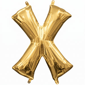 Gold Foil Letter "X" Balloon - Air Filled