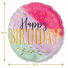 Vibrant Watercolor Happy Birthday Foil Balloon
