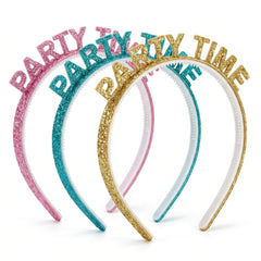 "Party Time" Glitter Headbands - Set of 3
