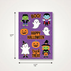 Glitter Halloween Friends Vinyl Window Decorations