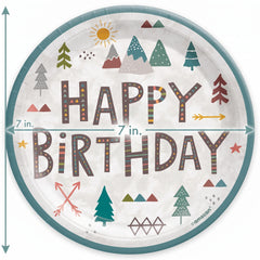 Wilderness Adventure 7" Round Birthday Paper Plates - 8 Pack