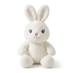 Charming White Plush Bunny - 9.5" Easter Decor