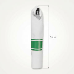 Premium Festive Rolled Cutlery Set with Guest Towel- 10 Pack