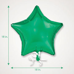 Festive Green Star Foil Balloon - 18 Inch