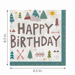 Wilderness "Happy Birthday" Paper Lunch Napkins - 6.5 In. x 6.5 In. - 16 Pack