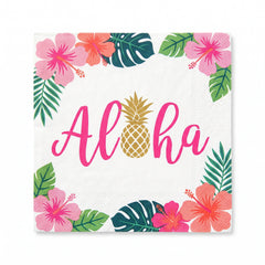 Tropical Aloha Lunch Napkins - 6.5 In. x 6.5 In. - 16 Pack