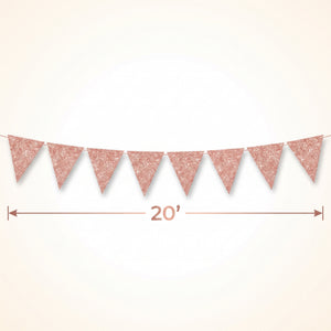 Rose Gold Mini Sparkle Paper Pennant Banner