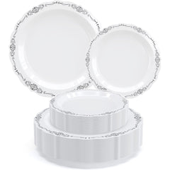 White/Black Victorian Combo Set | Service for 160