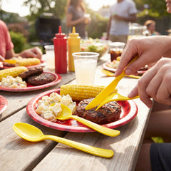Bright Yellow Plastic Cutlery Set - 7.5 in. - 32 Count