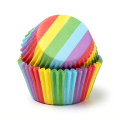 Rainbow Stripe Cupcake Baking Cups