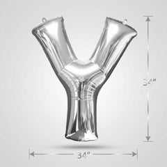 Silver Foil Letter 'Y' Balloon
