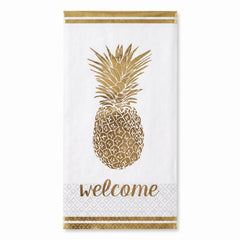 Golden Pineapple Welcome Guest Towels - 8 In. x 4 In. - 16 Pack