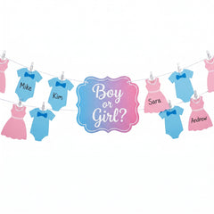 "Boy or Girl?" Gender Reveal Activity Banner Kit, 15-ft for Baby Showers