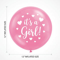 "It's a Girl!" 12-Inch Printed Latex Balloons
