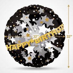 Deluxe Starry Night Happy Birthday Foil Balloon