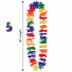 Vibrant Rainbow Lei Necklace - 40"