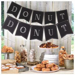 Rustic Chalkboard Pennant Banner - 15-ft, Customizable for Any Occasion