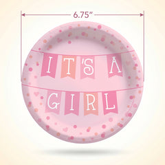 It's a Girl Baby Shower Paper Plates - 6.75"