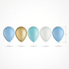 Pastel Blue Latex Balloons - 11" Mix, 15 Count