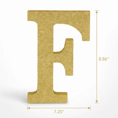 Glitter Gold Letter F Decoration Sign - 4 Inch