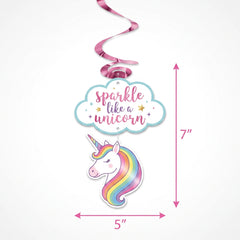 Enchanted Unicorn Swirl Decorations - 12 Pack